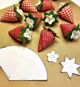 strawberries with template